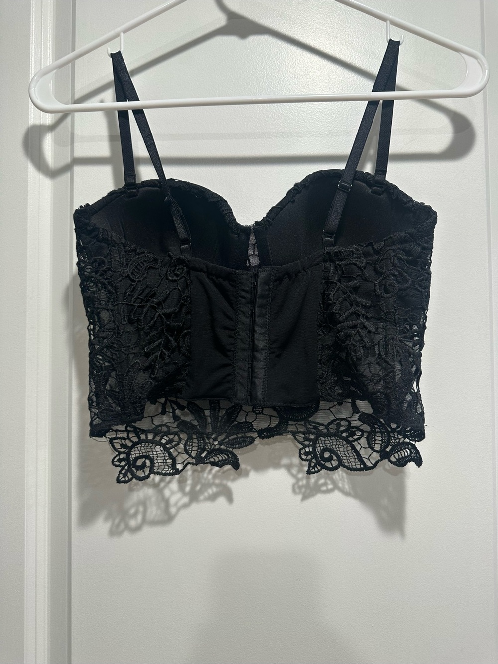bebe Black Lace Longline Bustier Bra - Picture 6 of 8